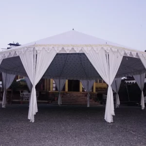 30x30 feet Waterproof Pavilion Tent - Easy Assembly, Metal Frames, Cotton Block Print