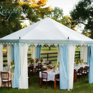 20x20 feet Waterproof Pavilion Tent - Easy Assembly, Metal Frames, Cotton Block Print